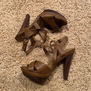 ALDO Brown Platform Strappy Sandal